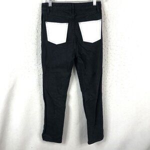 Staud Jeans Womens 27 Black Denim Contrast White Pockets Designer Tapered USA